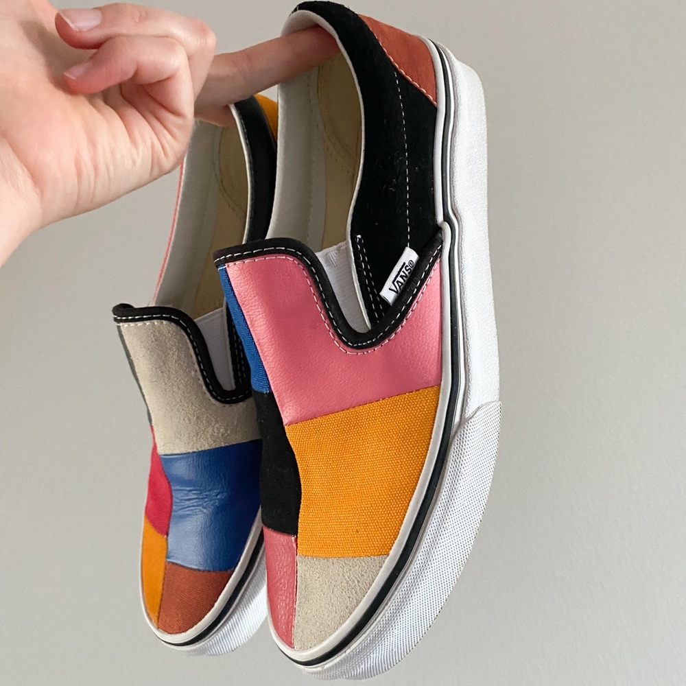 VANS retro patchwork slip ons